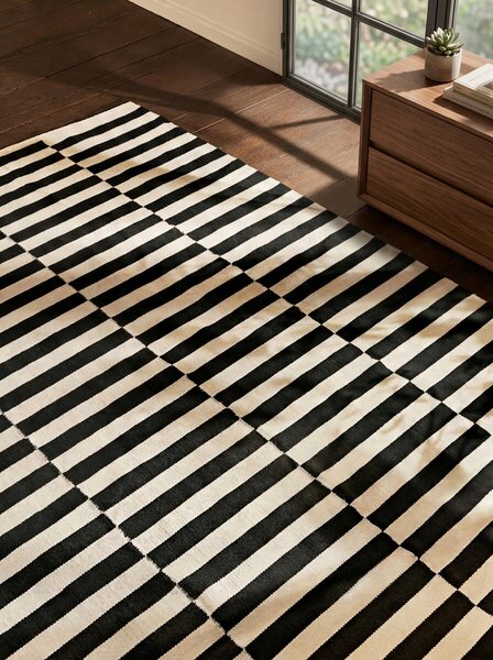 Hanse Home, Kusový koberec Vika 106207 Black White, 200x300, čiernobiela, obývacia izba