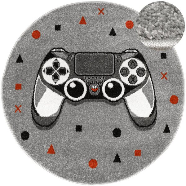 Koberec Lima G928A Gamepad svetlosivý / tmavosivý kruh