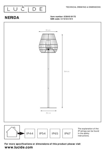 Lucide L038458172 stojacia lampa NERIDA E27
