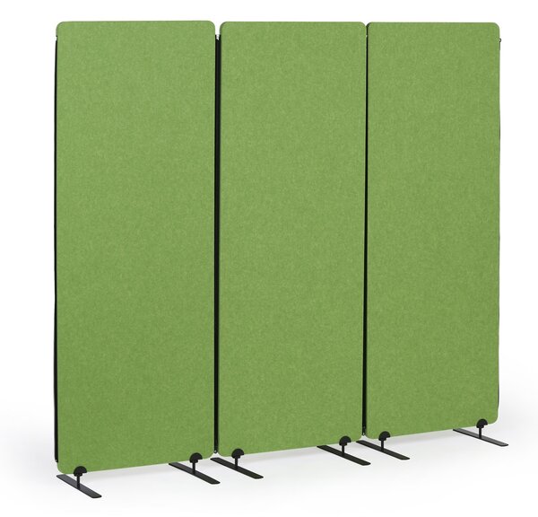 Akustický paraván, deliaca stena 160 x 60 cm, 3 ks v balení, 100% polyester, spojiteľná na zips, zelená