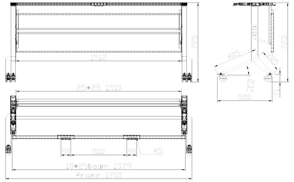 Mobilný stôl PRIMO MOVE, 180x60 cm, čierna podnož, buk