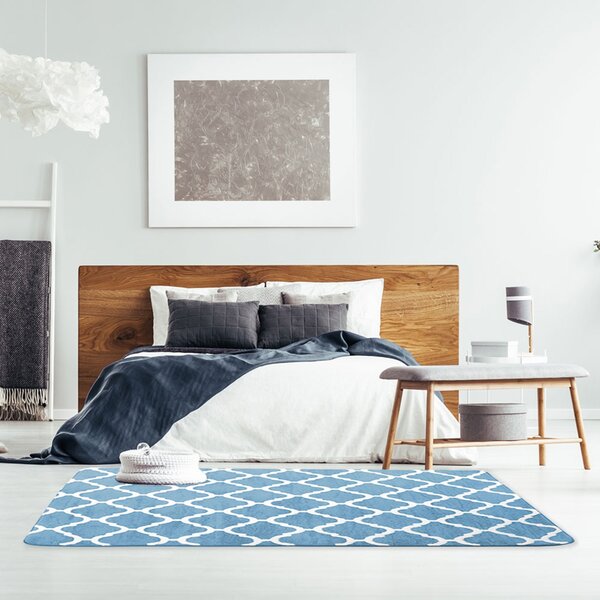 Tutumi Plyšový koberec Clover Baroc modrý, veľkosť 120x170