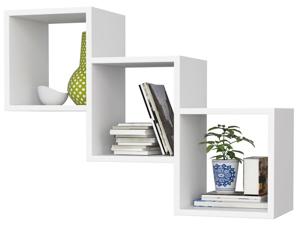 Ak furniture Sada 3 políc Star biela