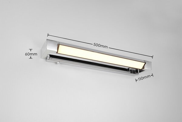Trio T284770106 LED nástenné svietidlo nad zrkadlo FABRIZIO | 9W integrovaný LED zdroj | 1000lm | 2300+3000+4000K