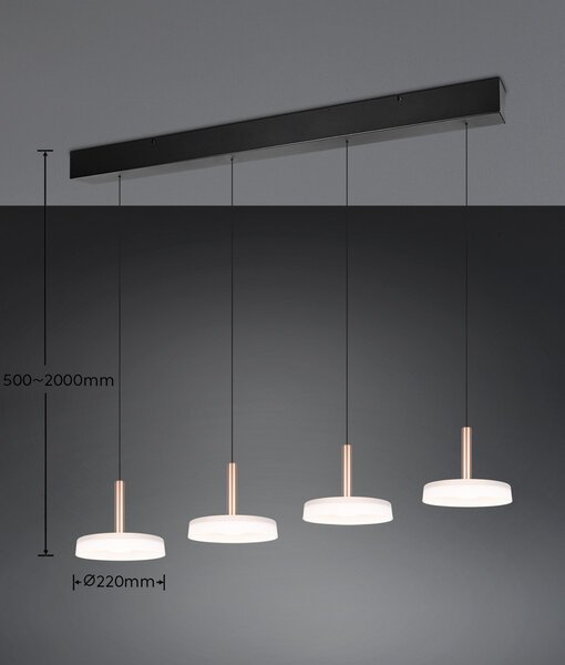 Trio T354910465 LED závesné stropné svietidlo CELESTE | 4x7,5W integrovaný LED zdroj | 4x750lm | 3000K