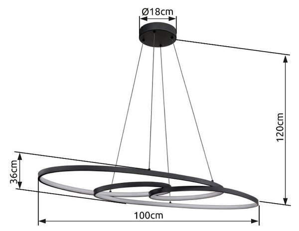 Globo 67177-40 LED závesné stropné svietidlo SPIRA | 39W integrovaný LED zdroj | 1880lm | 2700-4000-6500K