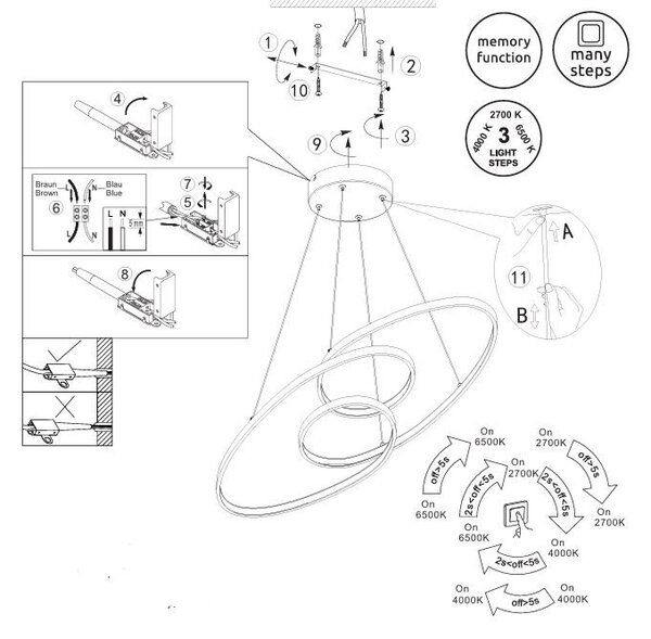Globo 67177-40 LED závesné stropné svietidlo SPIRA | 39W integrovaný LED zdroj | 1880lm | 2700-4000-6500K