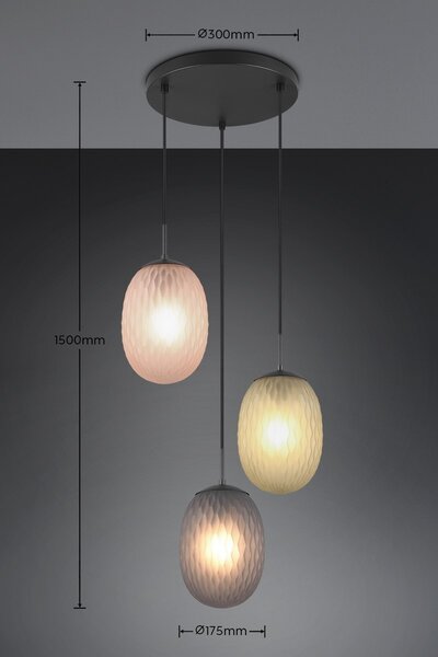 Trio T364230317 závesné stropné svietidlo FACETTE E27