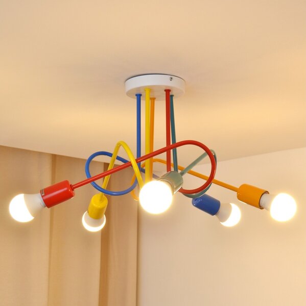 LED Detský prisadený luster OXFORD 5xE27/15W/230V