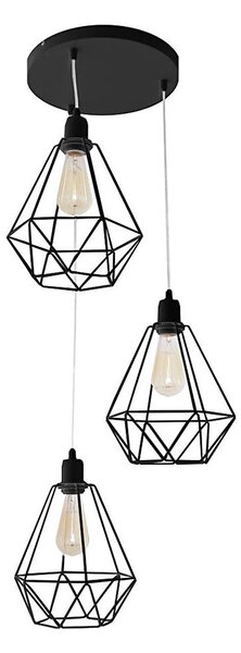 Luster KARO 3xE27/15W/230V čierna