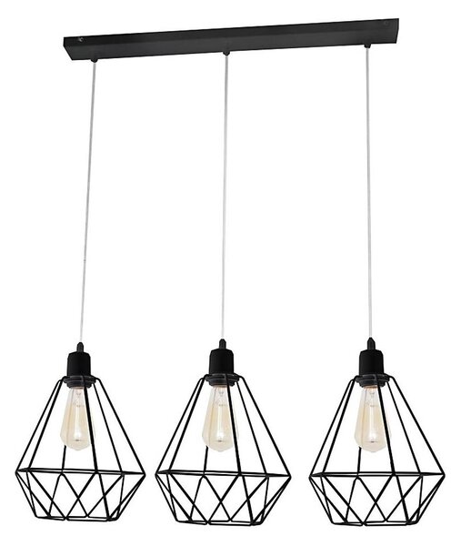 Luster KARO 3xE27/15W/230V čierna