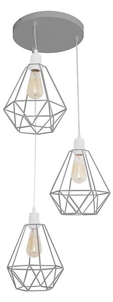 Luster KARO 3xE27/15W/230V šedá