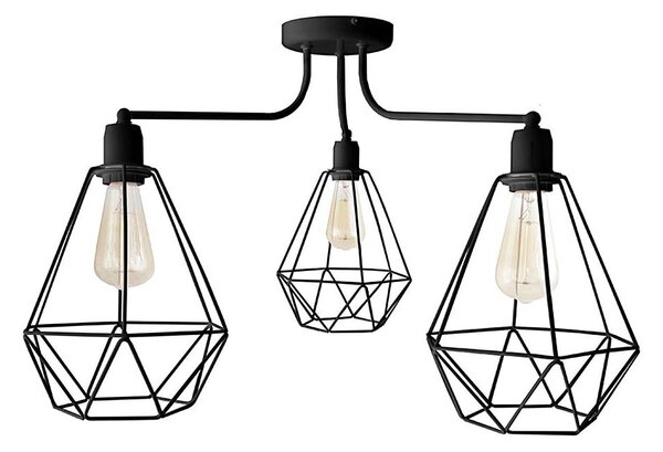 Luster KARO 3xE27/15W/230V čierna