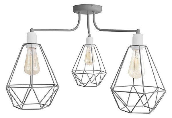 Luster KARO 3xE27/15W/230V šedá