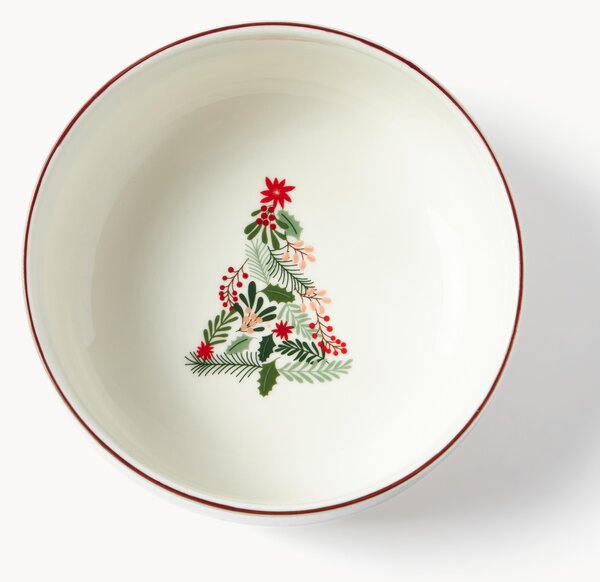 Vianočné porcelánové misky Eve, 4 ks