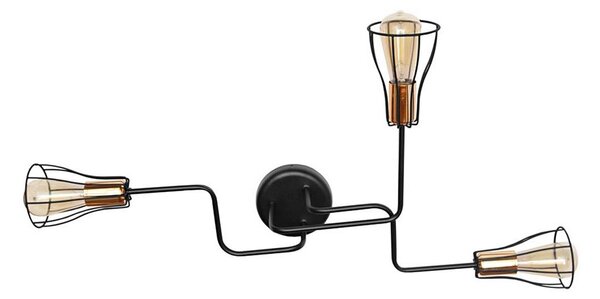 Prisadený luster TUBE II 3xE27/15W/230V čierna