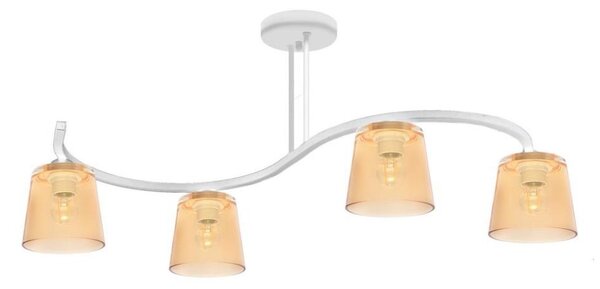 Prisadený luster LUCEA 4xE27/15W/230V biela/oranžová
