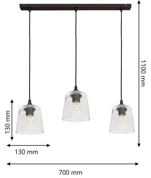 Luster na lanku LUCEA 3xE27/15W/230V