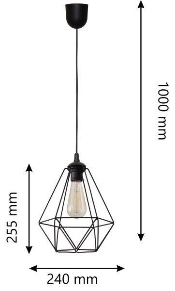 Luster na lanku KARO 1xE27/15W/230V