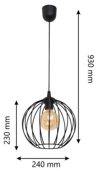 Luster na lanku MERCURE 1xE27/15W/230V