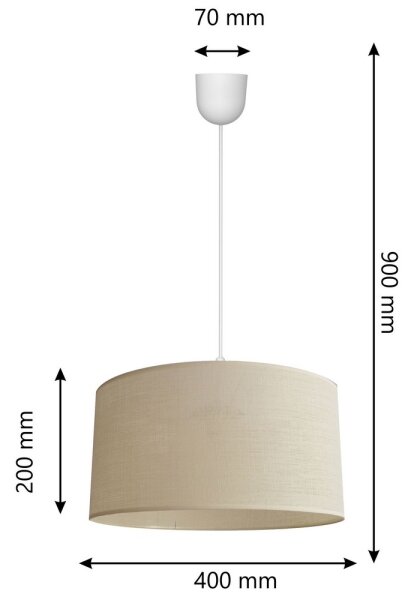 Luster na lanku ALBA 1xE27/15W/230V pr. 40 cm béžová