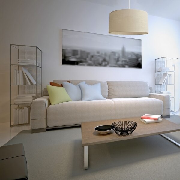 Luster na lanku ALBA 1xE27/15W/230V pr. 40 cm béžová