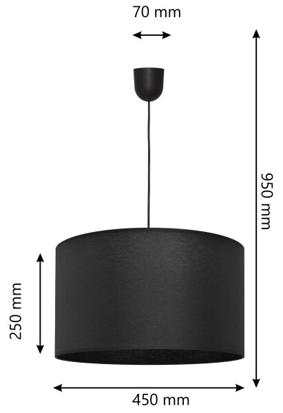 Luster na lanku ALBA 1xE27/15W/230V pr. 45 cm čierna
