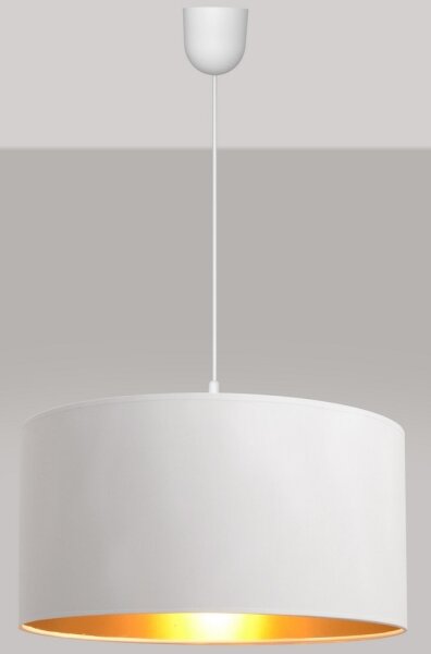 Luster na lanku ALBA 1xE27/15W/230V pr. 40 cm biela/zlatá