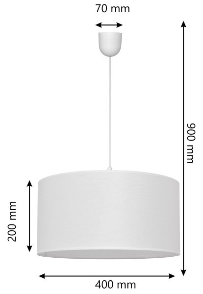 Luster na lanku ALBA 1xE27/15W/230V pr. 40 cm biela
