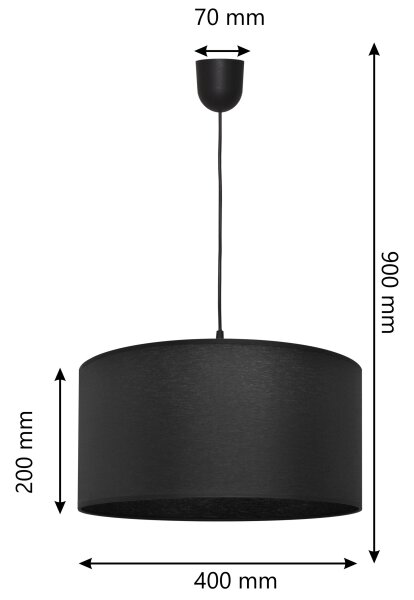 Luster na lanku ALBA 1xE27/15W/230V pr. 40 cm čierna