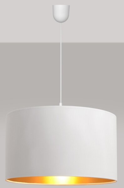 Luster na lanku ALBA 1xE27/15W/230V pr. 45 cm biela/zlatá