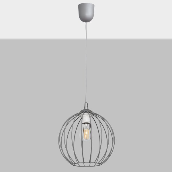 Luster na lanku MERCURE 1xE27/15W/230V šedá