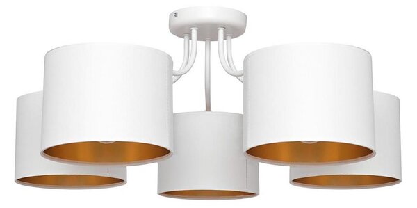 Luster prisadený ALBA 5xE27/15W/230V biela/zlatá