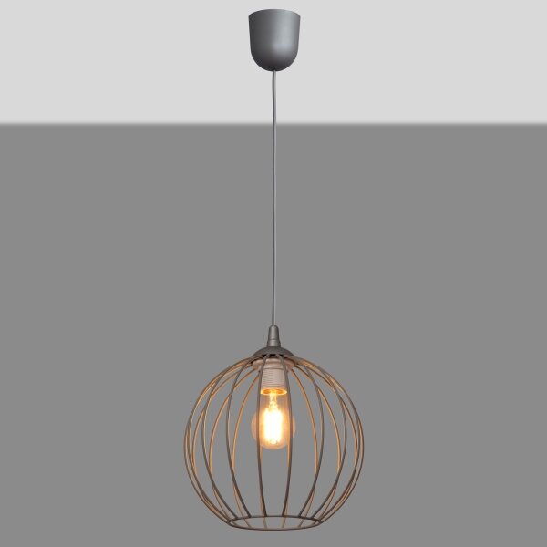 Luster na lanku MERCURE 1xE27/15W/230V šedá
