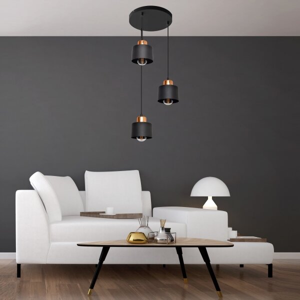 Luster na lanku EDISON 3xE27/15W/230V