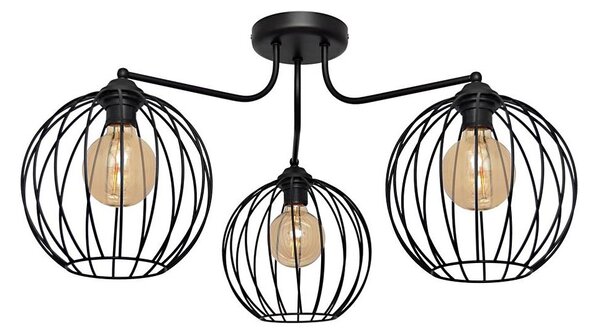 Luster prisadený MERCURE 3xE27/15W/230V čierna