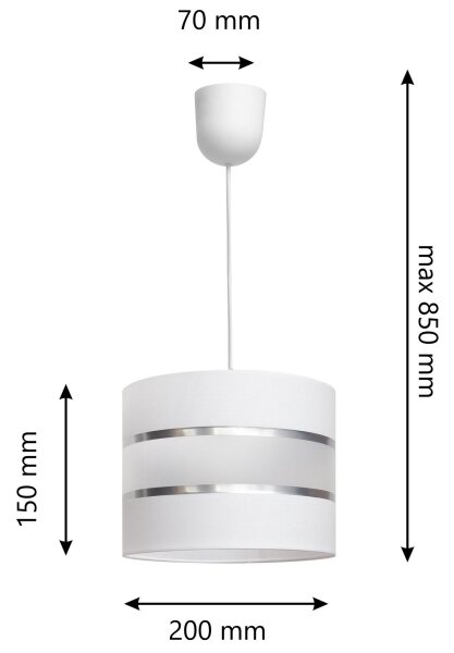 Luster na lanku HELEN 1xE27/15W/230V biela
