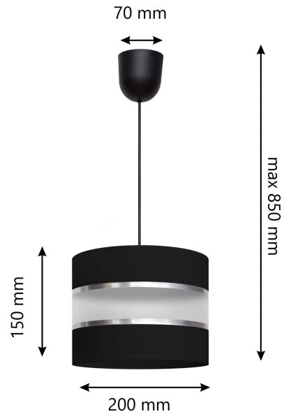 Luster na lanku HELEN 1xE27/15W/230V čierna