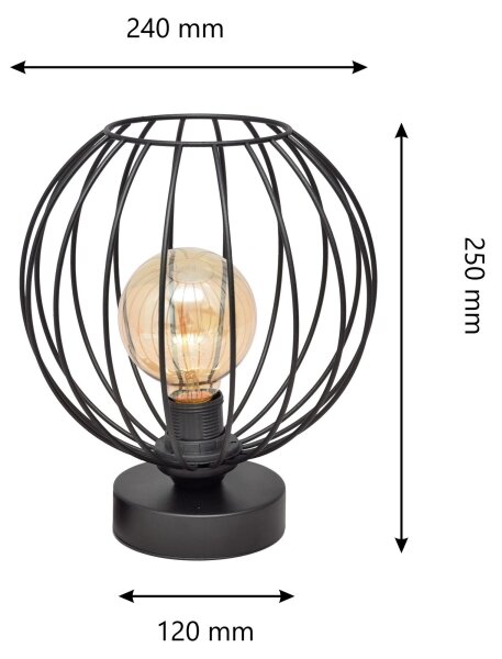 Stolná lampa MERCURE 1xE27/15W/230V čierna