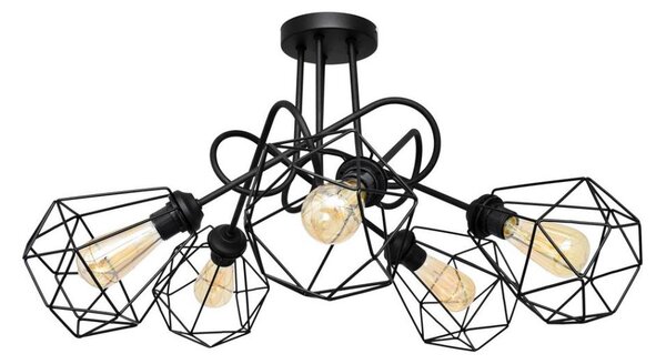 Prisadený luster KARO 5xE27/15W/230V čierna