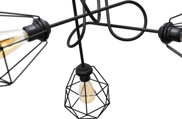 Prisadený luster KARO 3xE27/15W/230V čierna