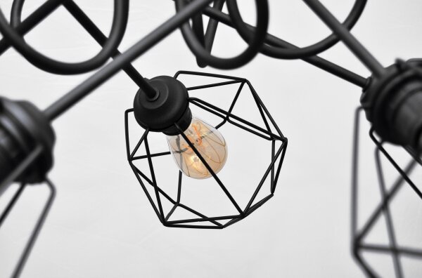 Prisadený luster KARO 5xE27/15W/230V čierna