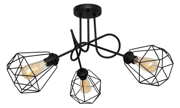 Prisadený luster KARO 3xE27/15W/230V čierna