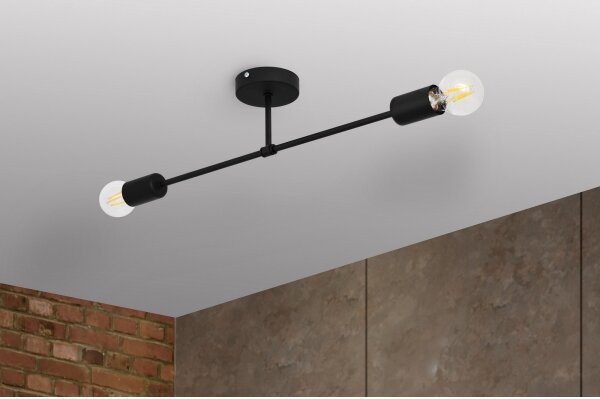 Prisadený luster CAMBRIDGE 2xE27/15W/230V čierna