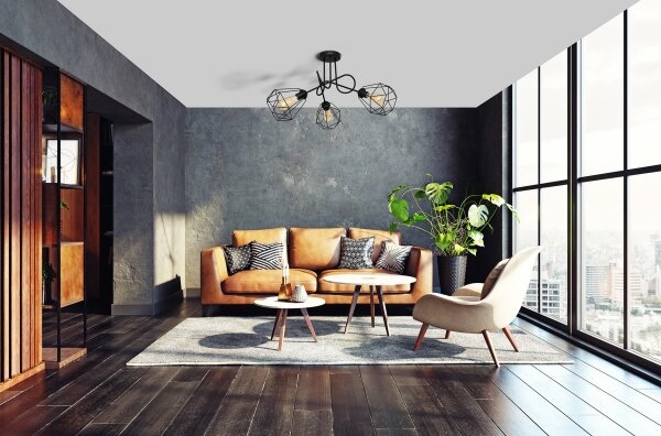 Prisadený luster KARO 3xE27/15W/230V čierna