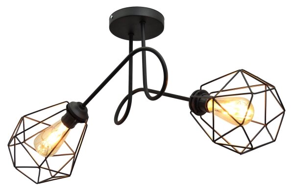 Prisadený luster KARO 2xE27/15W/230V čierna
