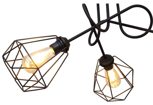 Prisadený luster KARO 3xE27/15W/230V čierna