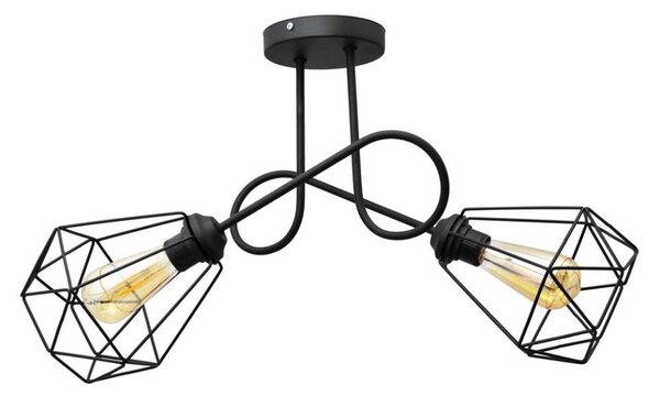 Prisadený luster KARO 2xE27/15W/230V čierna
