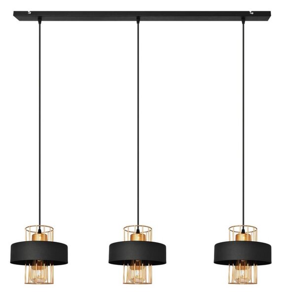 Luster na lanku VOLTA 3xE27/15W/230V čierna/ružové zlato