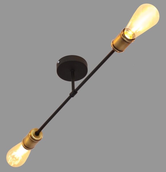 Prisadený luster CAMBRIDGE 2xE27/15W/230V čierna/zlatá